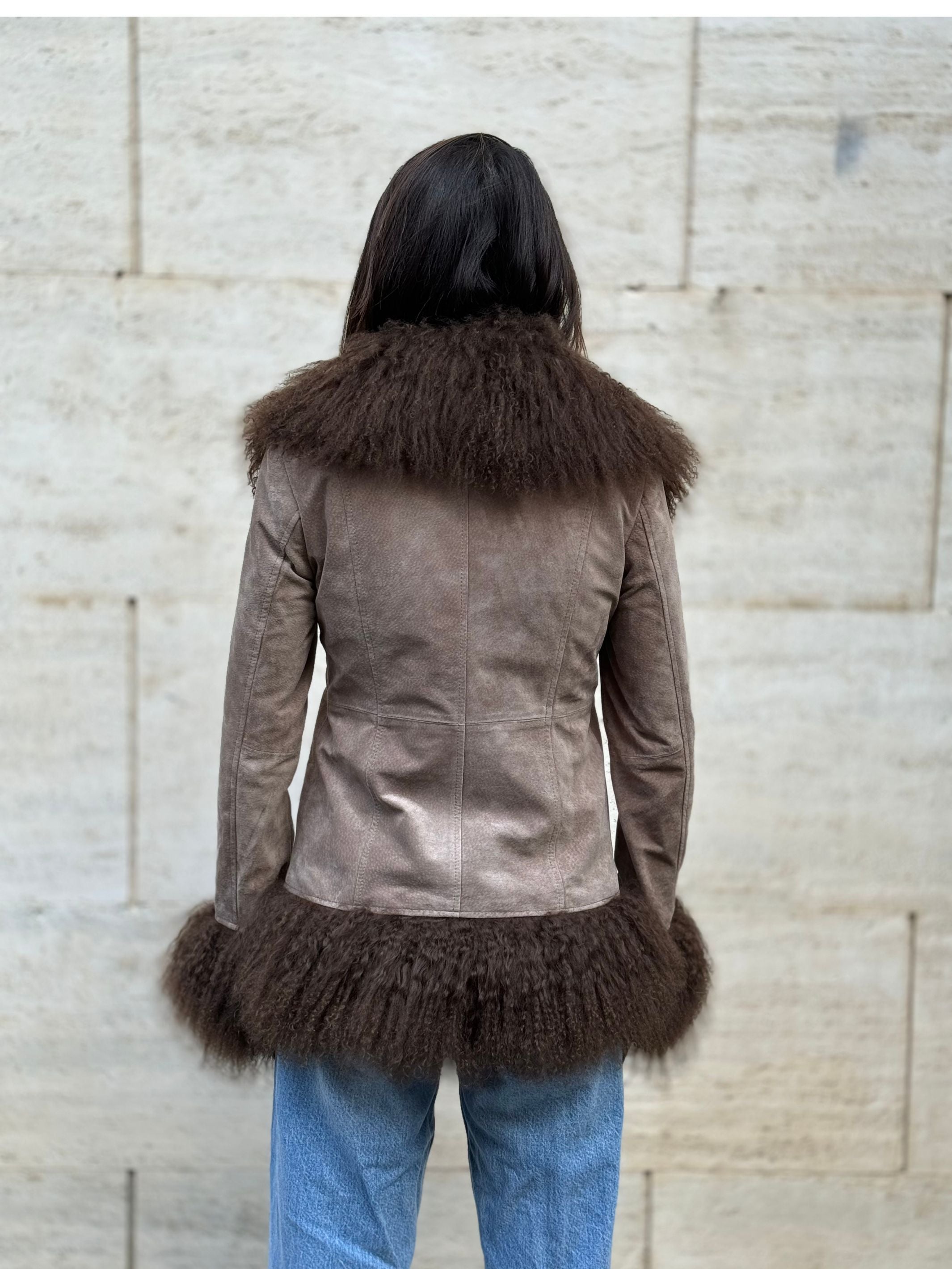 Mongolia suede Jacket Brown